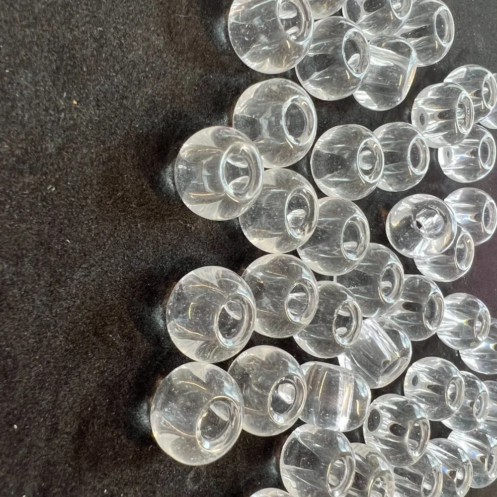 NWOT📌30 Clear Glass Beads 14 mm with a big Hole 5 mm for Jewelry Making -Craft